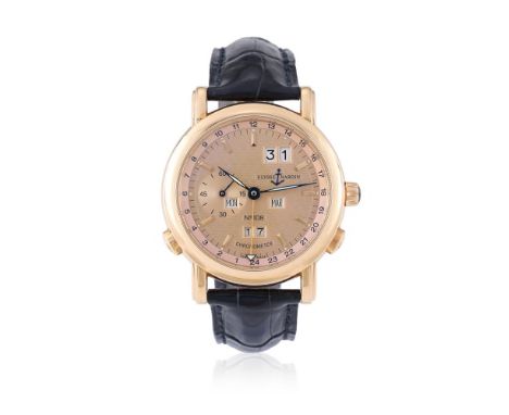 Y&nbspULYSSE NARDIN, GMT PERPETUAL, REF. 322-88  A LIMITED EDITION 18 CARAT GOLD PERPETUAL CALENDAR WRISTWATCH WITH DUAL TIME