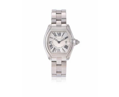 CARTIER, ROADSTER, REF. 2675  A LADY'S STAINLESS STEEL BRACELET WATCH WITH DATE, NO. 547153CE, CIRCA 2000Movement: Cal. 688, 