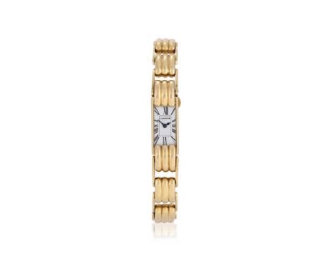CARTIER A GOLD BRACELET WATCH, NO. 22873 32477Movement: European Watch and Clock Co. manual wind, 17 jewels  Case: Gold colou
