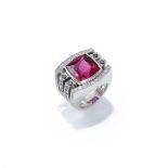 STEPHEN WEBSTER, A PINK TOURMALINE AND DIAMOND DRESS RING