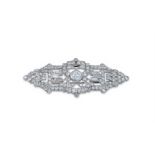 AN ART DECO DIAMOND BROOCH