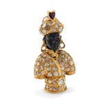 Y NARDI, A DIAMOND, TORTOISESHELL AND GARNET 'MORETTO' BROOCH