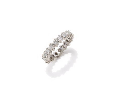 A DIAMOND ETERNITY RING Set with a continuous row of brilliant cut diamonds, diamonds approximately 2.00 carats total Size/di