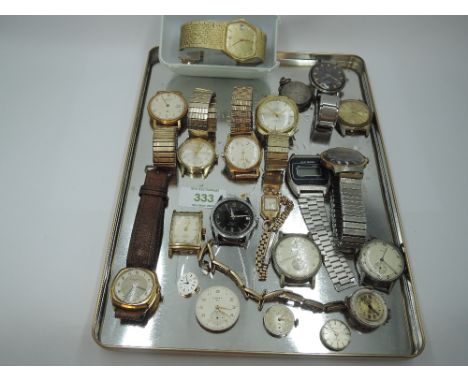 A selection of vintage wrist watches of various makes and forms including Baltimore, Timex, Allenby, Sekonda, Everite etc