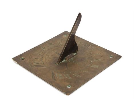 A Horizontal Garden Sundial, by William Hamlin of London,by William Hamlin of London, C.1800, in brass with finely engraved  