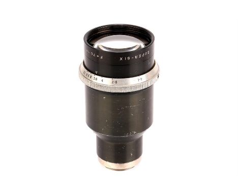 A Dallmeyer Super Six f/1.9 76mm Lens,T.V., black, serial no. 619144, body, G-VG, elements, VG-E; In a Cine C  non-focusing m