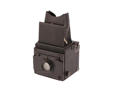 A Sands Hunter & Co. Reflex Camera,1920, 8x14cm, serial no. R588, with Ross Homocentric f/4.5 185mm lens, black, serial no. 7