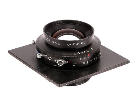 A Rodenstock Sironar-N f/5.6 240mm MC Lens,black, serial no. 10800114, body, VG-E, shutter working, slow speeds inaccurate, e