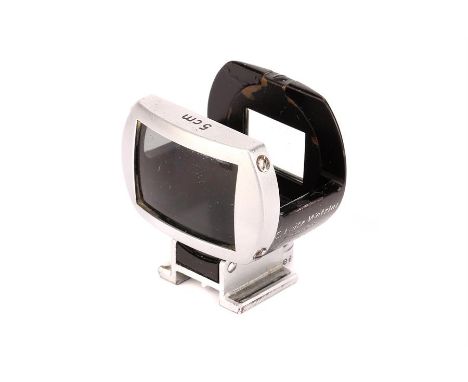 A Leitz SOODL Cradle-Type Viewfinder,5cm, body, G-VG, some very light bubbling  to black paint in two small patches, optics, 