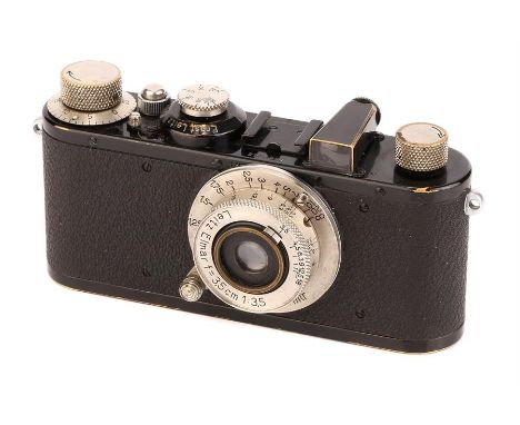 A Leica Mode Ic Standard Camera,1931, black, serial no. 69185, with Leitz Elmar f/3.5 35mm lens, 1933, nickel, serial no. 160