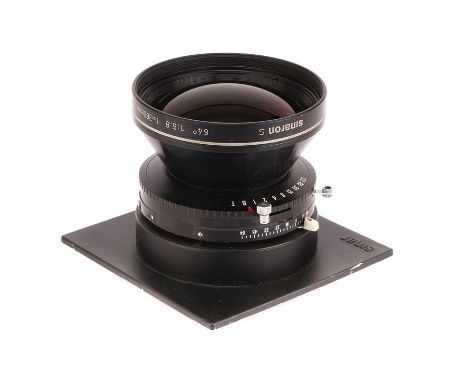 A Sinar Sinaron S MC f/6.8 360mm Lens,black, serial no. 11220157, body, VG, shutter working, elements, VG-E, one minute fungu