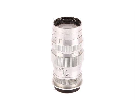 A Canon Serenar f/4 135mm Lens,chrome, serial no. 34461, body, G, elements, G, some light internal haze, with maker's caps; B