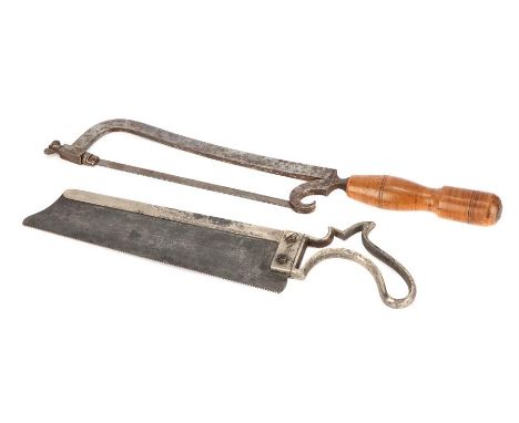 A Military Issue Amputation Saw,together with Another Saw, military saw by Evans & Co, with broad arrow mark, Lancashire patt