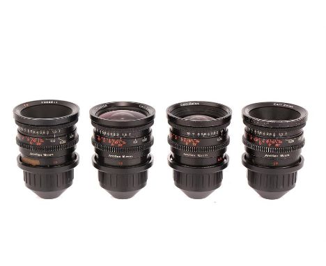 A Set of Carl Zeiss Distagon Cine Lenses,Arriflex 16mm, including Carl Ziess Distagon T* f/1.2 9.5mm, black, serial no. 71494
