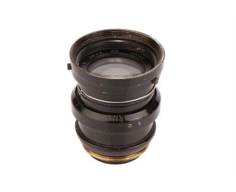 A Taylor Hobson Cooke Speed Panchro f/2 50mm Lens,head unit, black, serial no. 258824, body, F-G, aperture blades loose, elem