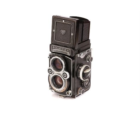 A Rollei Rolleiflex 3.5F TLR Medium Format Camera,black, serial no. 2219633, with Carl Zeiss Planar f/3.5 75mm lens, serial n