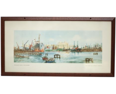 Carriage Print IMMINGHAM DOCKS, LINCOLNSHIRE by Frank H Mason R.I. From the LNER Post-War series issued in 1947. In excellent