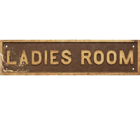 Great Western Railway post grouping cast iron doorplate LADIES ROOM. In original condition measures 19.75in x 5in.
