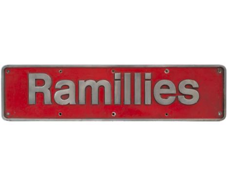 Nameplate RAMILLIES ex British Railways Diesel class 50 built by English Electric in 1968 as works number 3789/D1160 and numb