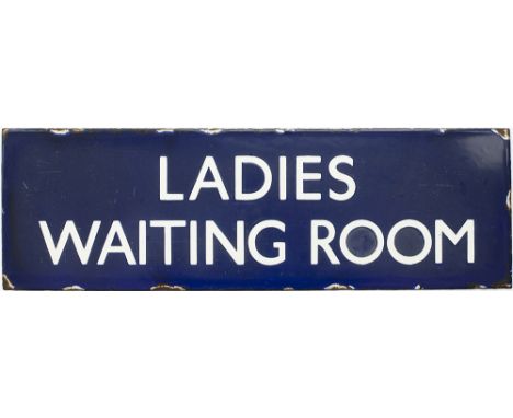 LNER enamel doorplate LADIES WAITING ROOM. In very good condition measuring 19in x 6in.