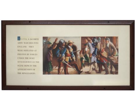 Carriage Print THE JACOBITE ARMY DEFEATED AT PRESTON by Edward Mortlemas from the LMR Historical Series of 1955. A scarce pri