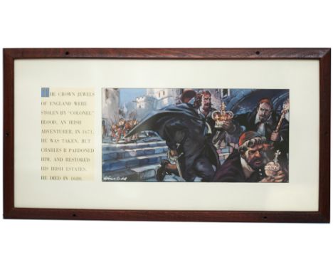 Carriage Print THE CROWN JEWELS STOLEN BY COLONEL BLOOD by Winslade from the LMR Historical Series of 1955. A scarce print fr