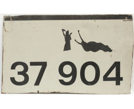 Diesel locomotive flame cut cabside panel 37904 ex British Railways Diesel Class 37 built by Robert Stevenson &amp; Hawthorn 