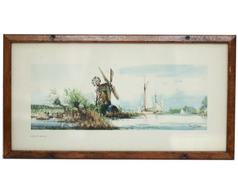 Carriage Print NORFOLK BROADS by Frank H Mason R.I. From the LNER Post-War series issued in 1947. In excellent condition in a