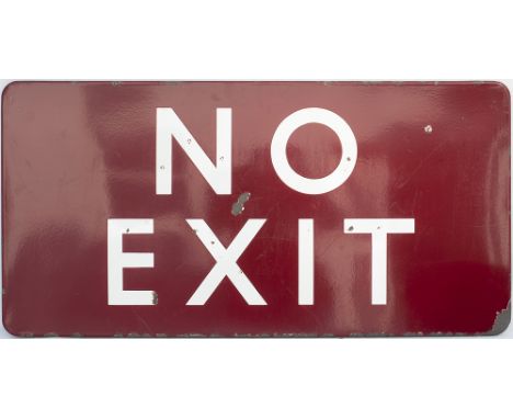 BR(M) FF enamel railway sign NO EXIT. In good condition with some face chipping, measures 36in x 18in.