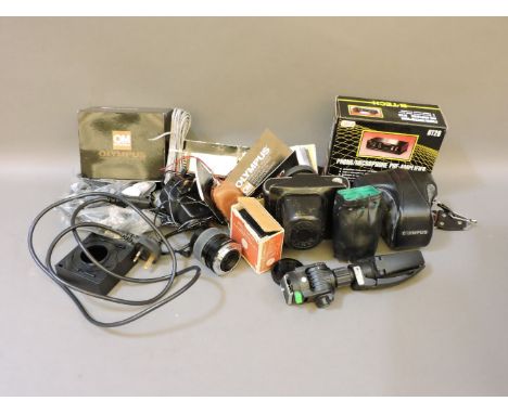 A box of camera items