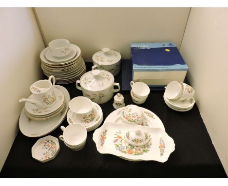 A Winterling eight place dinner service, with Wheatsheaf decoration, and a quantity of Aynsley 'Cottage Garden' tea wares, ca