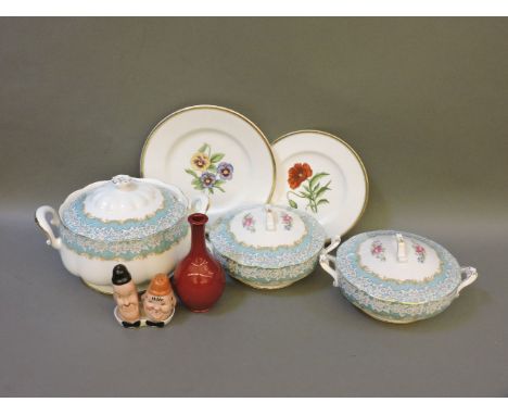Royal Albert 'Enchantment' pattern, a pair of tureens and covers, and soup tureen and cover, together with two Royal Worceste