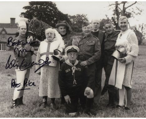 Dad's Army TV comedy series BandW 8x10 photo signed by Pvt Pike actor the late Ian Lavender. Good condition. All autographs c