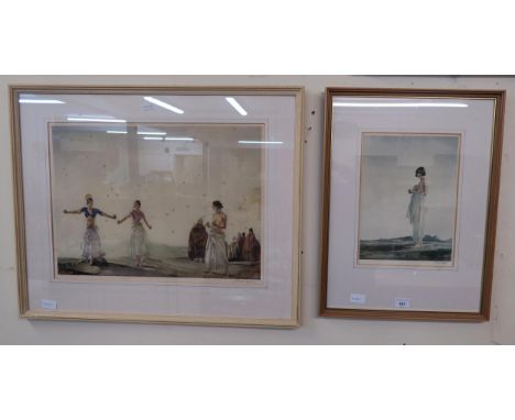 A lot of five assorted framed prints to include two signed Russell Flint prints and a signed James Burnie print (5) Condition