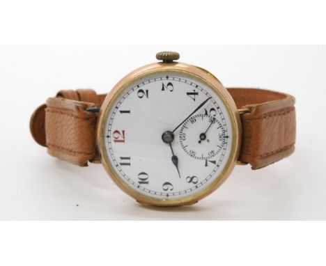 A 9ct gold cased ladies vintage watch, weight including mechanism and strap 28.1gms Condition Report:Available upon request