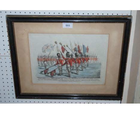 A framed print Triumph of the British Flag over the French Eagles &amp; Colours, taken by our brave soldiers in different act