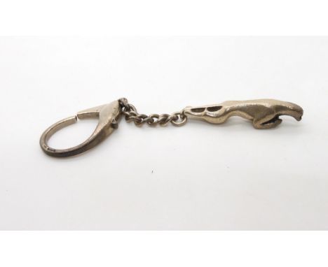 A silver Jaguar car mascot key ring Condition Report:Condition report not available for this lot.