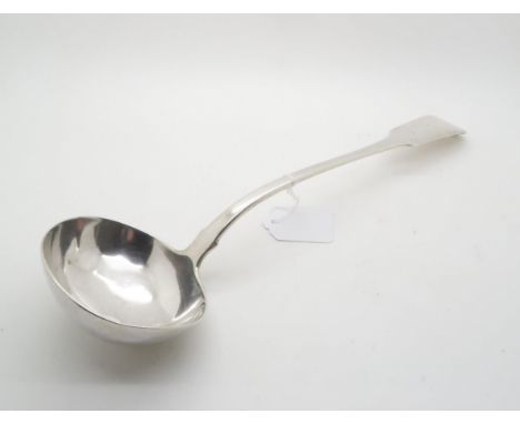 A William IV silver fiddle pattern soup ladle by&nbsp;John, Henry &amp; Charles Lias, London 1830, 33cm, 253gms Condition Rep
