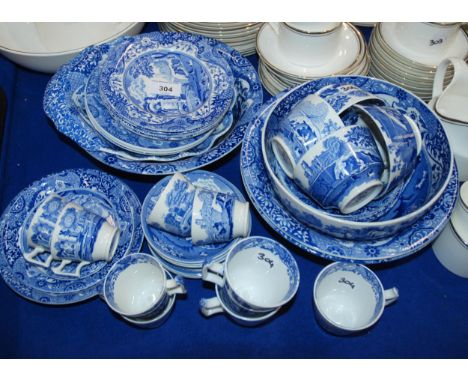 A Spode Italian pattern tablewares comprising bowls, cups and saucers, plates etc Condition Report:Available upon request