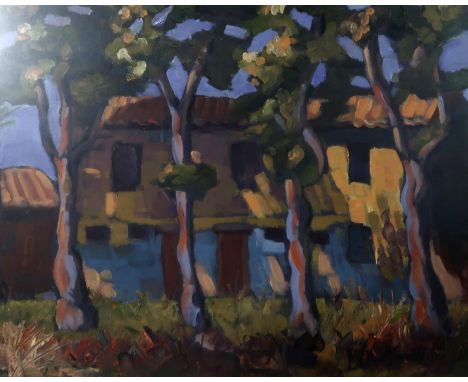 PATRICIA MORETTI&nbsp; ITALIAN IDYLL&nbsp; Oil on canvas panel, signed lower right, 38 x 48cm&nbsp; Title inscribed verso Con