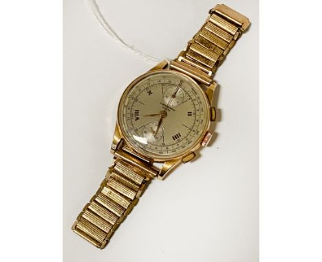 18CT GOLD CASED SWISS CHRONOGRAPH