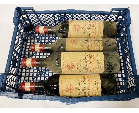 FOUR VINTAGE BOTTLES OF CHATEAU PHELAN SEGUR- SAINT ESTEPHE 2 X 1975 &amp; 2X 1976