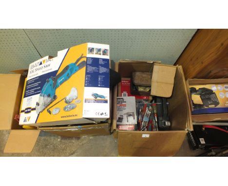 A collection of hand tools and miscellaneous items. 