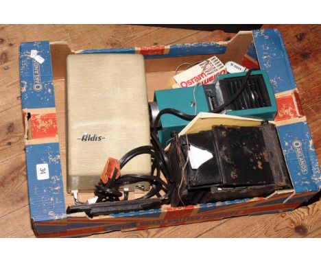 Plate camera, two projectors, etc
