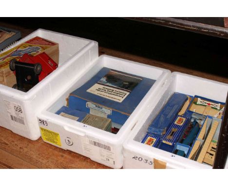 Collection of Hornby Dublo model railway, Bayko building set, Jones K.L. Crane and Inter City helicopter