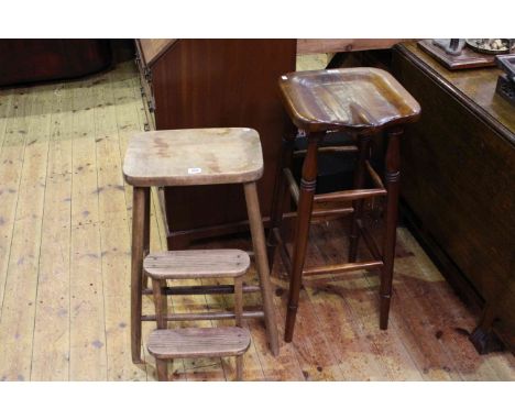 Turned leg high stool and beech step stool (2)