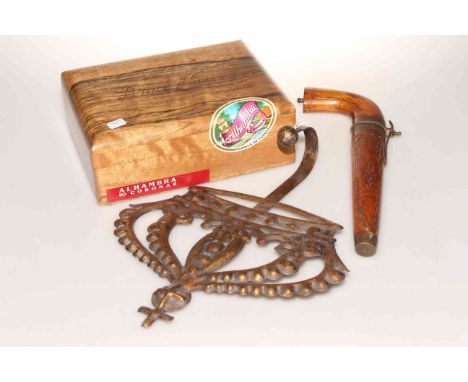 Wood humidor, Crown Vestment hook and dagger in percussion style sheath