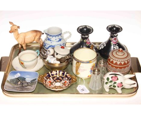 Plichta pig, pair of Shelley vases, Royal Crown Derby dish, Beswick fawn, Poole preserve, etc