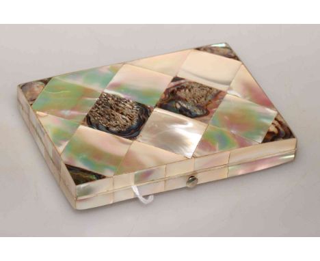 19th Century mother-of-pearl and abalone calling card case/necessaire