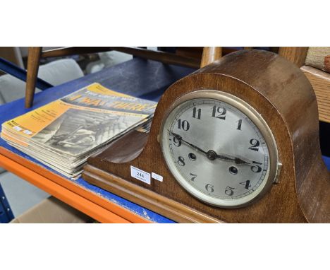 MAHOGANY CASED MANTLE CLOCK, QUANTITY OF THE GREAT WAR MAGAZINES